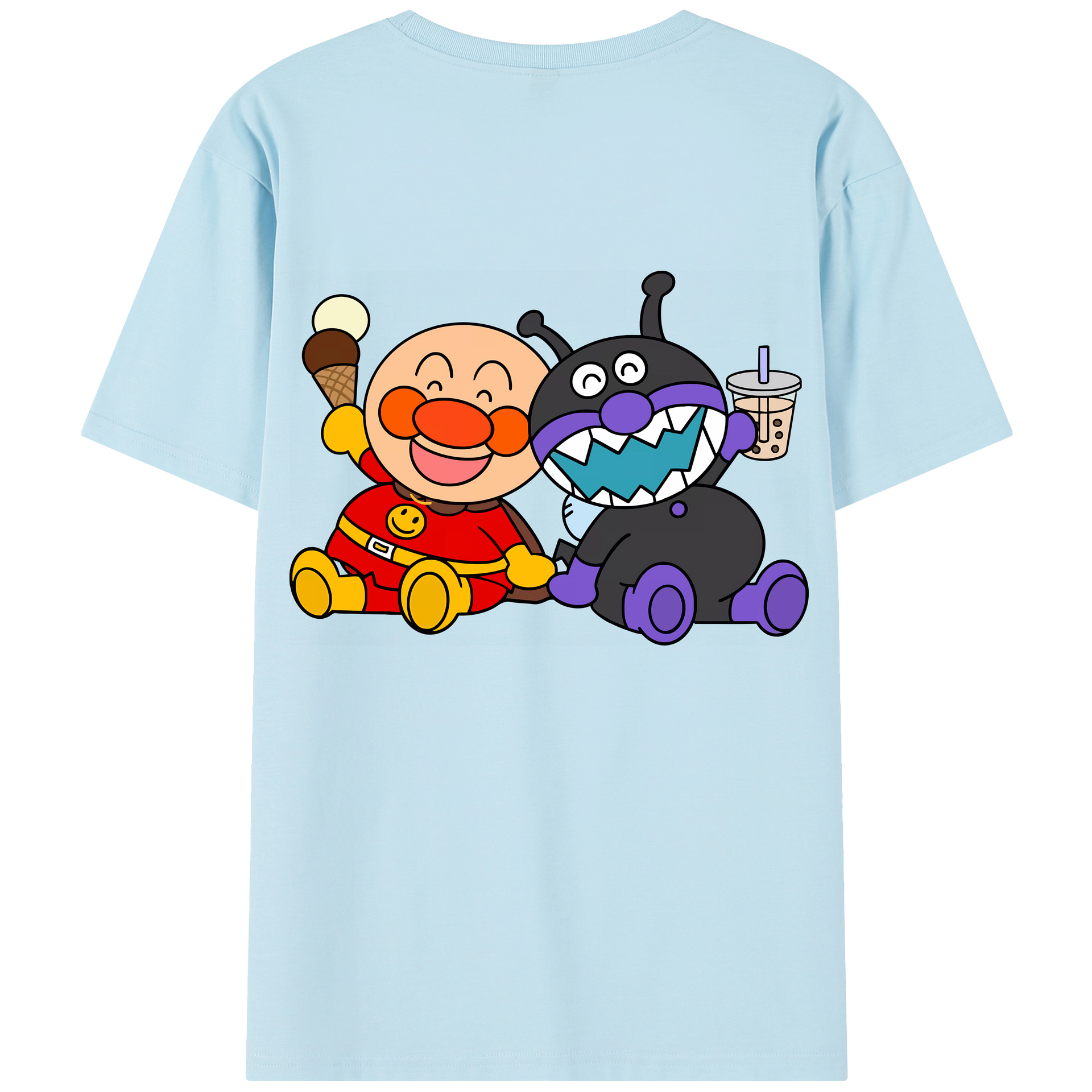 （画像用） アンパンマン Anpanman 綿100％半袖Tシャツ（背面プリント）